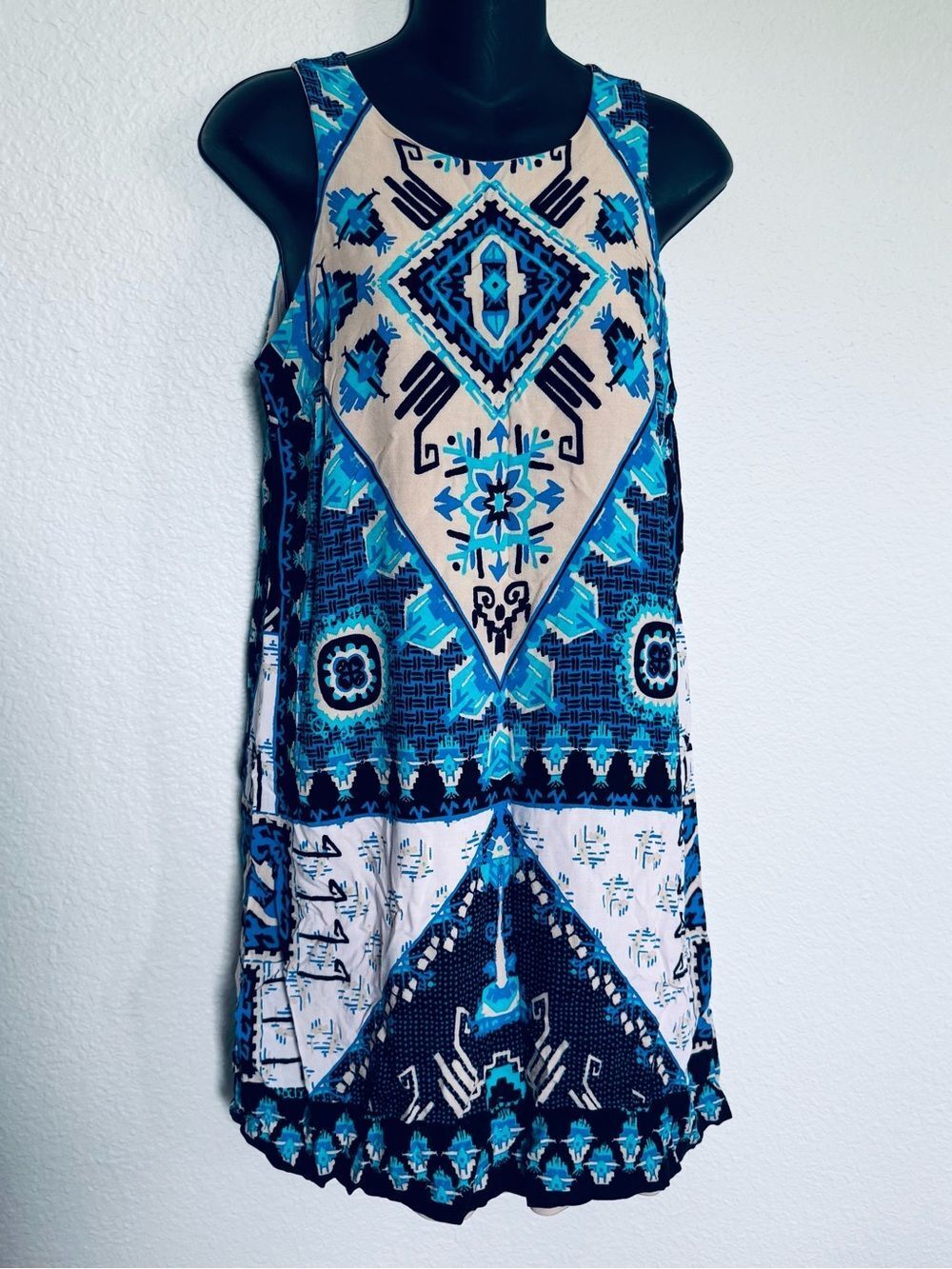 Boho Tribal Summer Sheath Dress Indication XS